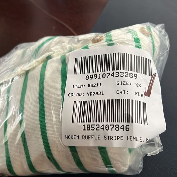 J. Crew Factory Striped ruffle-collar henley - Picture 2 of 3